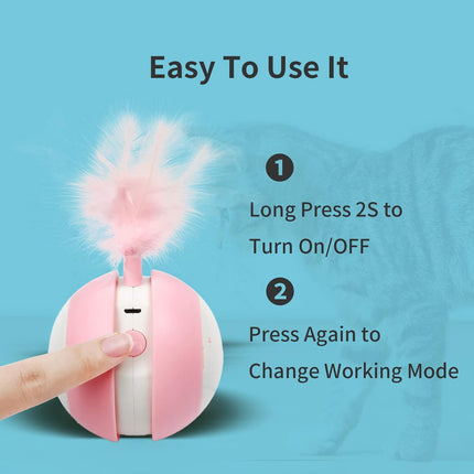 Crazy Moving Cat Ball Toys with Bird Sound and Led Light