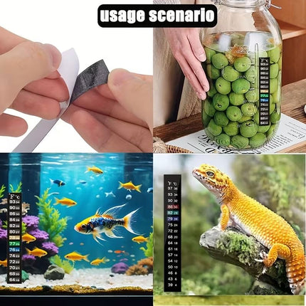 Stick On Aquarium Thermometer Strip for Fish Tanks Celsius and Fahrenheit