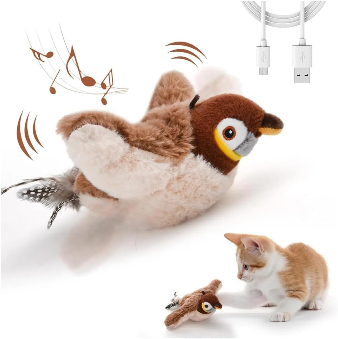 Cat Toy Moving Bird Interactive Toy for Cat and Bird