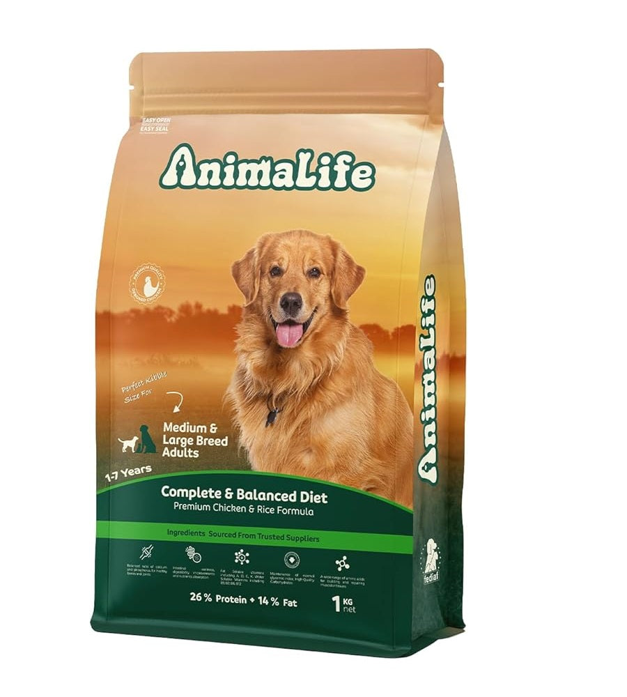 Animal life dry food for adult dogs with Chicken 1 kg