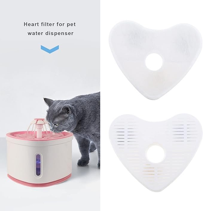 ALLOMN Heart Pet Drinking Fountain 2.4 L