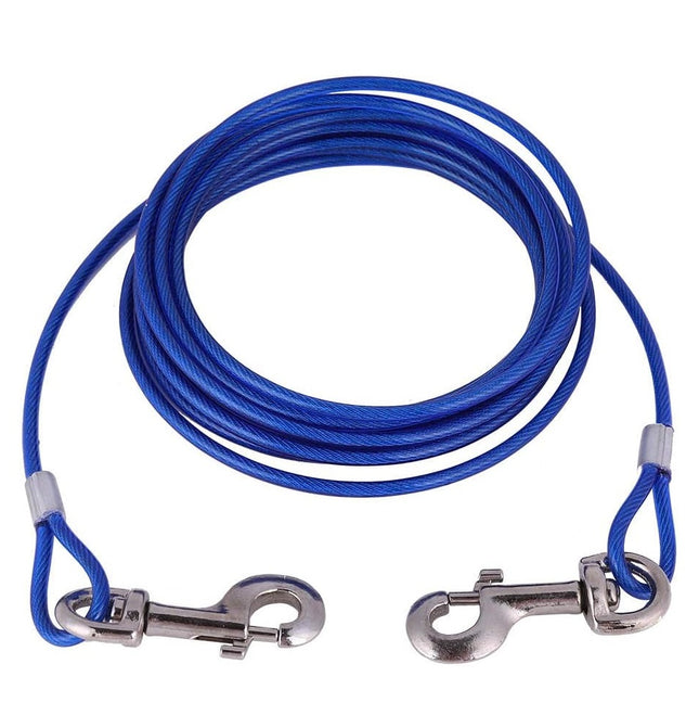 Fdit Dog Leash Rope Heavy Duty Chew-Proof Long Steel Wire Pet Safety Cable Rope 5mm 5m