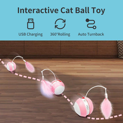 Crazy Moving Cat Ball Toys with Bird Sound and Led Light