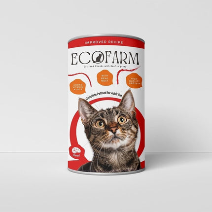 Eco Farm Cat Eco farm wet food Chunks with beef for adult cat 400 gr