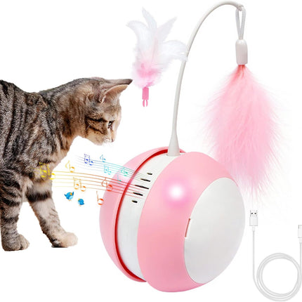 Crazy Moving Cat Ball Toys with Bird Sound and Led Light
