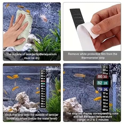 Stick On Aquarium Thermometer Strip for Fish Tanks Celsius and Fahrenheit