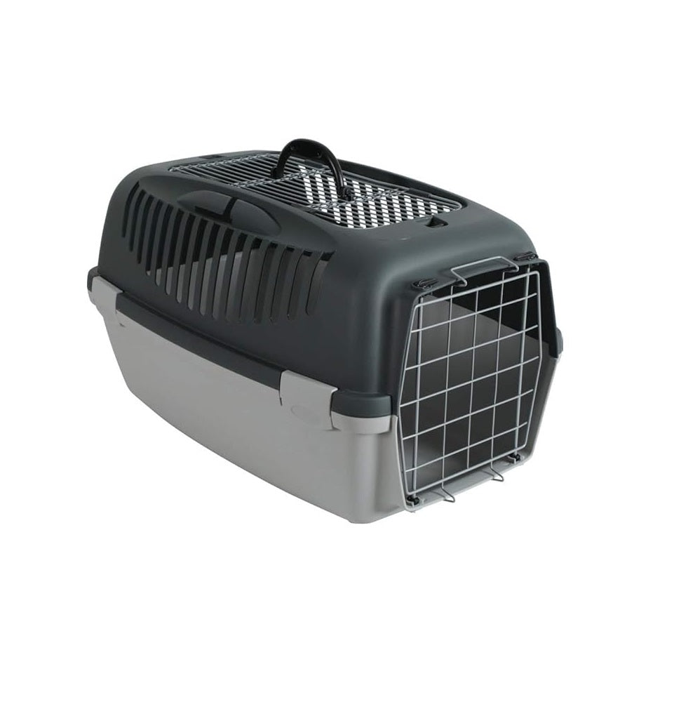 Stefanplast Gray Pet Carrier Crate with Metal Door 48x32x31cm 1 pcs