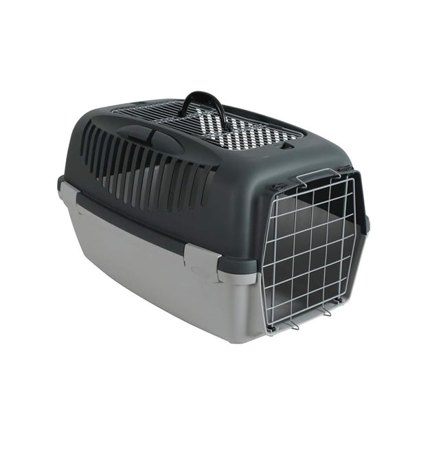 Stefanplast Gray Pet Carrier Crate with Metal Door 48x32x31cm 1 pcs