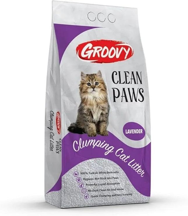 قمامة قطط كات فن بلس البيضاء برائحة بودرة الأطفال 5 لتر