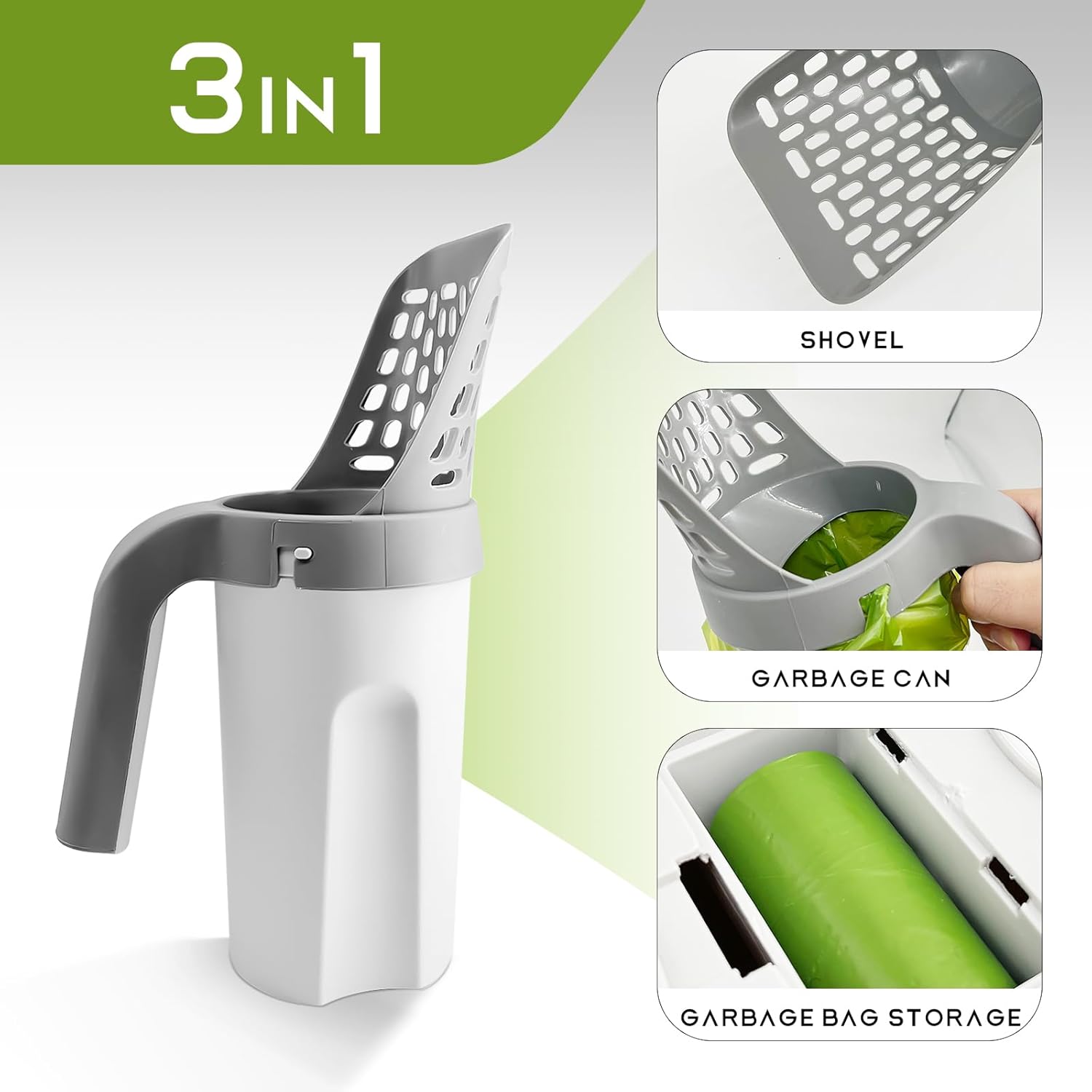 Cat Litter Scooper with Holder  2 in 1 Cat Litter Shovel