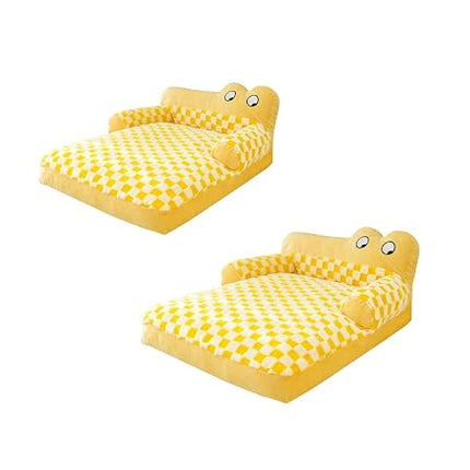 Cartoon Plush Pet Bed for Puppies And Cats Yellow 70x50cm
