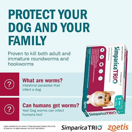 Simparica Trio  Tablet For Dogs From 10 to 20 Kg