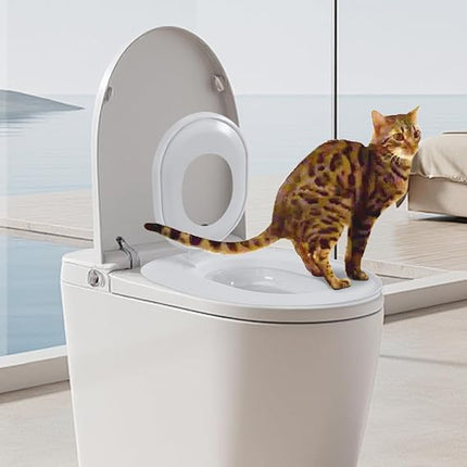 Cat Toilet Training System Reusable Litter Box Trainer and Potty Training Seat for Cats and Kittens Grey