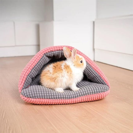 Semi-Enclosed Small Animal And Kitten Sleeping Bag Bed 12.6"x11.81"x6.3" Soft Polar Fleece Kennel Nest