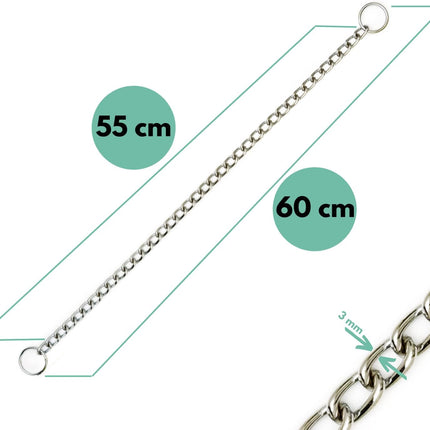 UARONE Chain Dog Training Choke Collar 50 CM SIZE 3