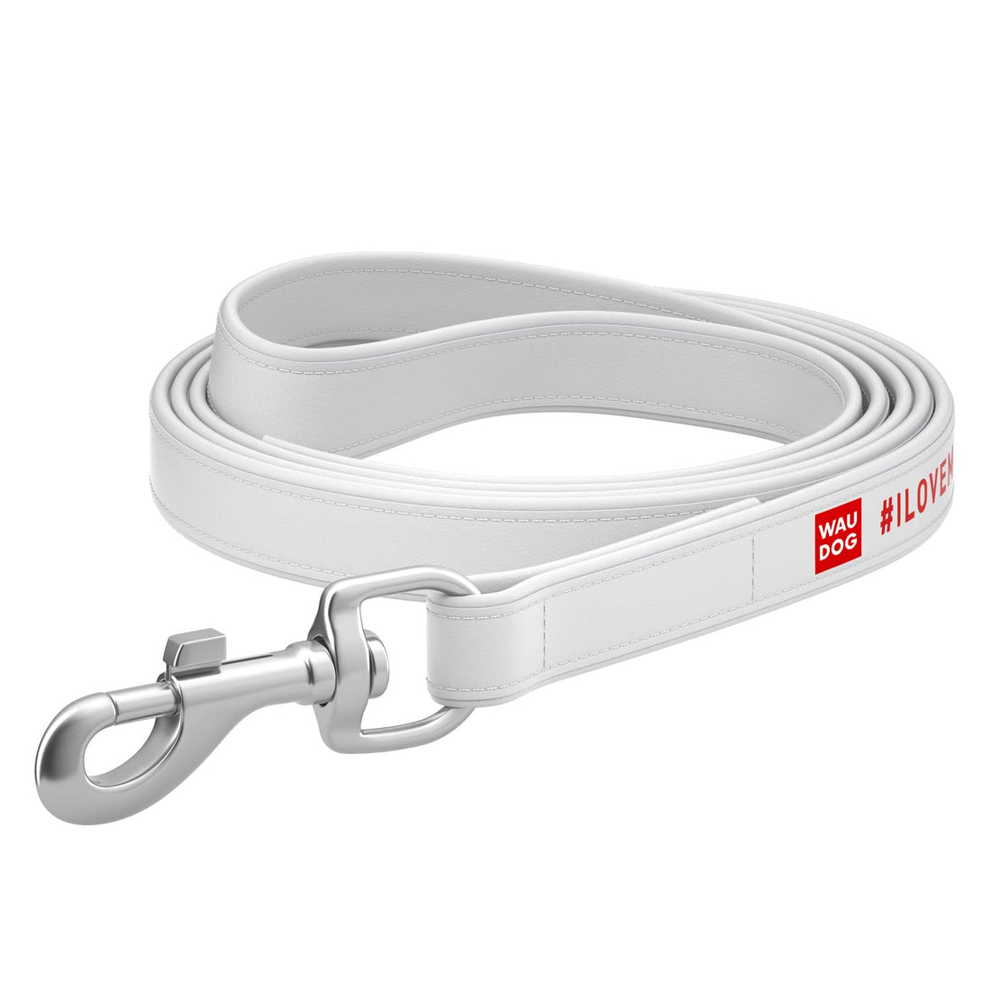 WAUDOG Glamour Large to 2XL White Dog Leash 122 in 2.5cm