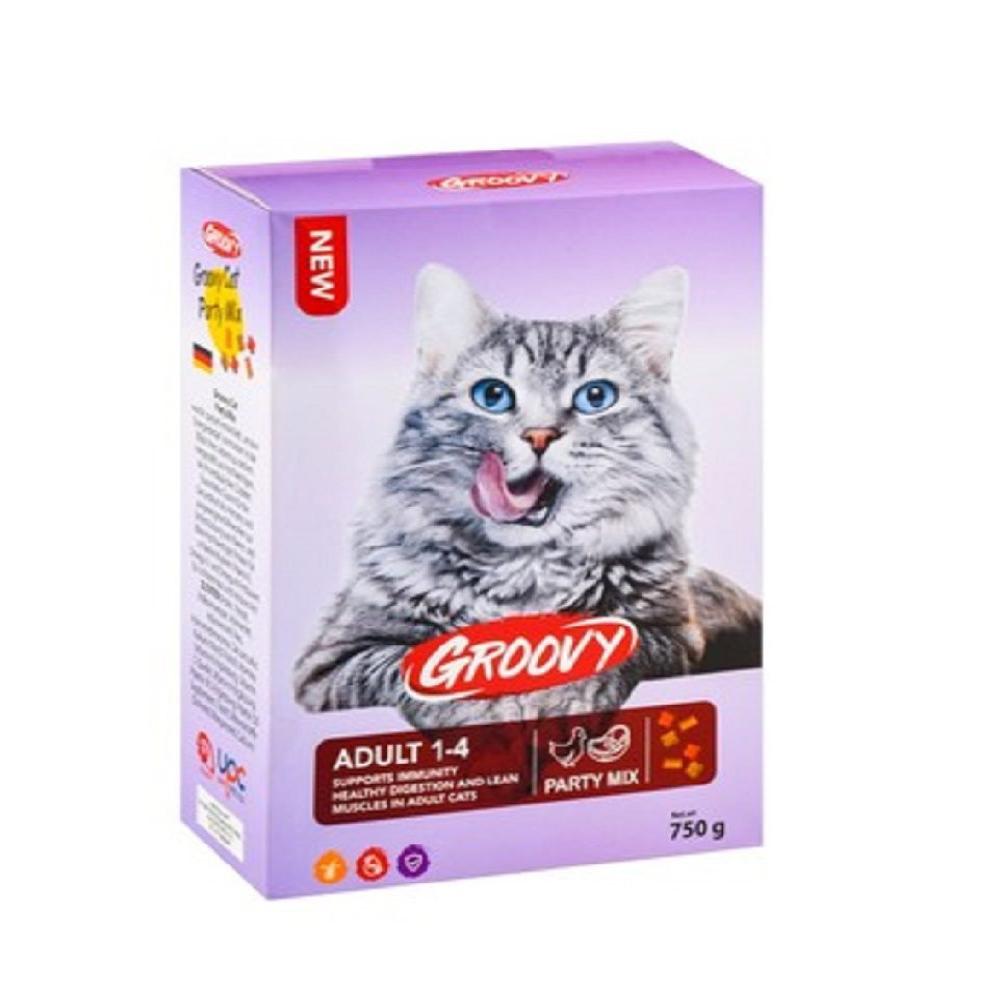 Groovy Dry Food For Adult Cats Party Mix 750 g