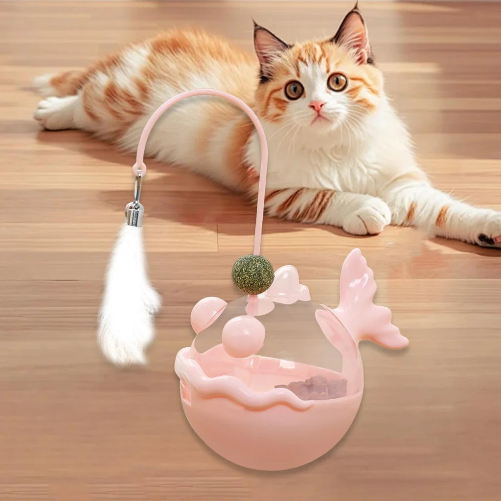 Spinning Cat Teaser Toy 360° – Hands-Free and Interactive Play