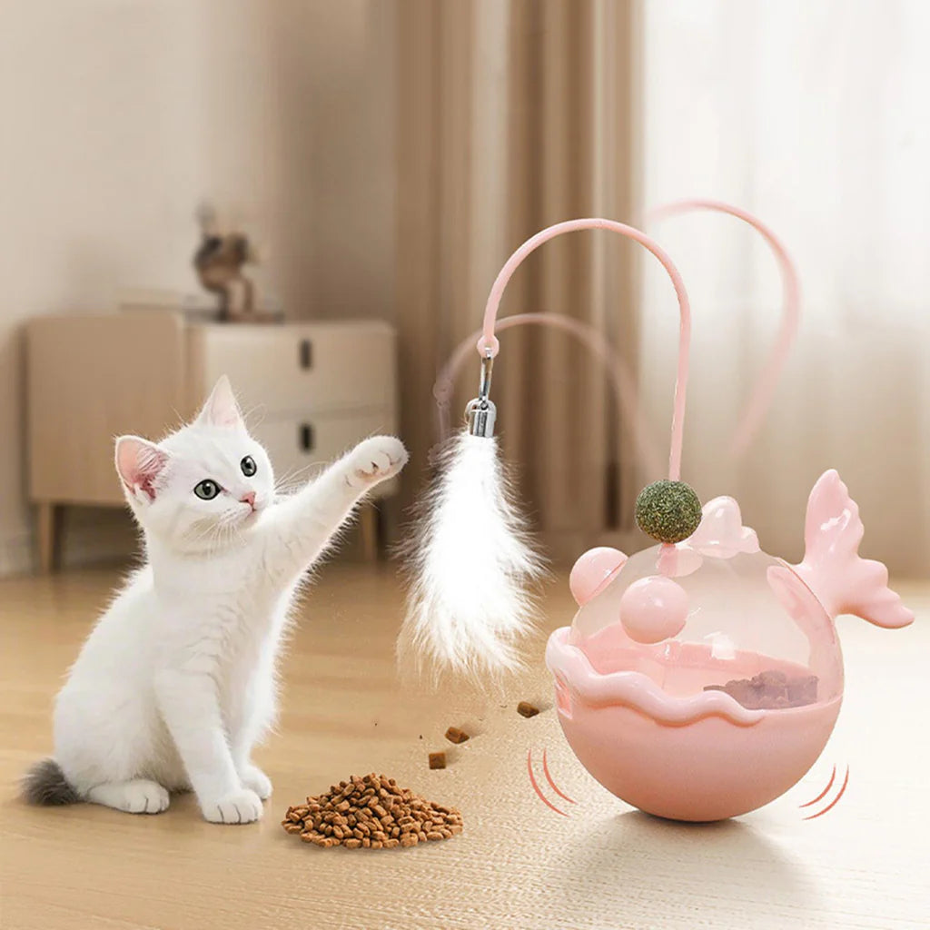 Spinning Cat Teaser Toy 360° – Hands-Free and Interactive Play