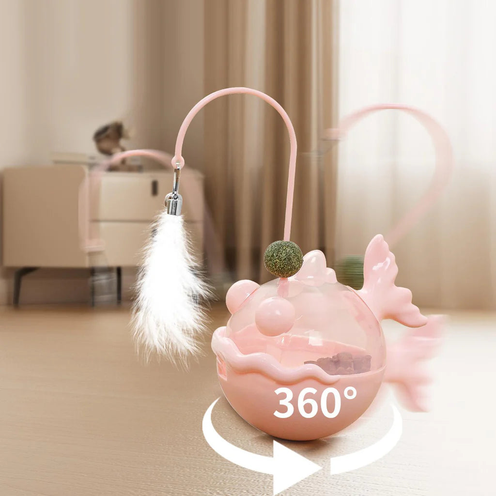 Spinning Cat Teaser Toy 360° – Hands-Free and Interactive Play