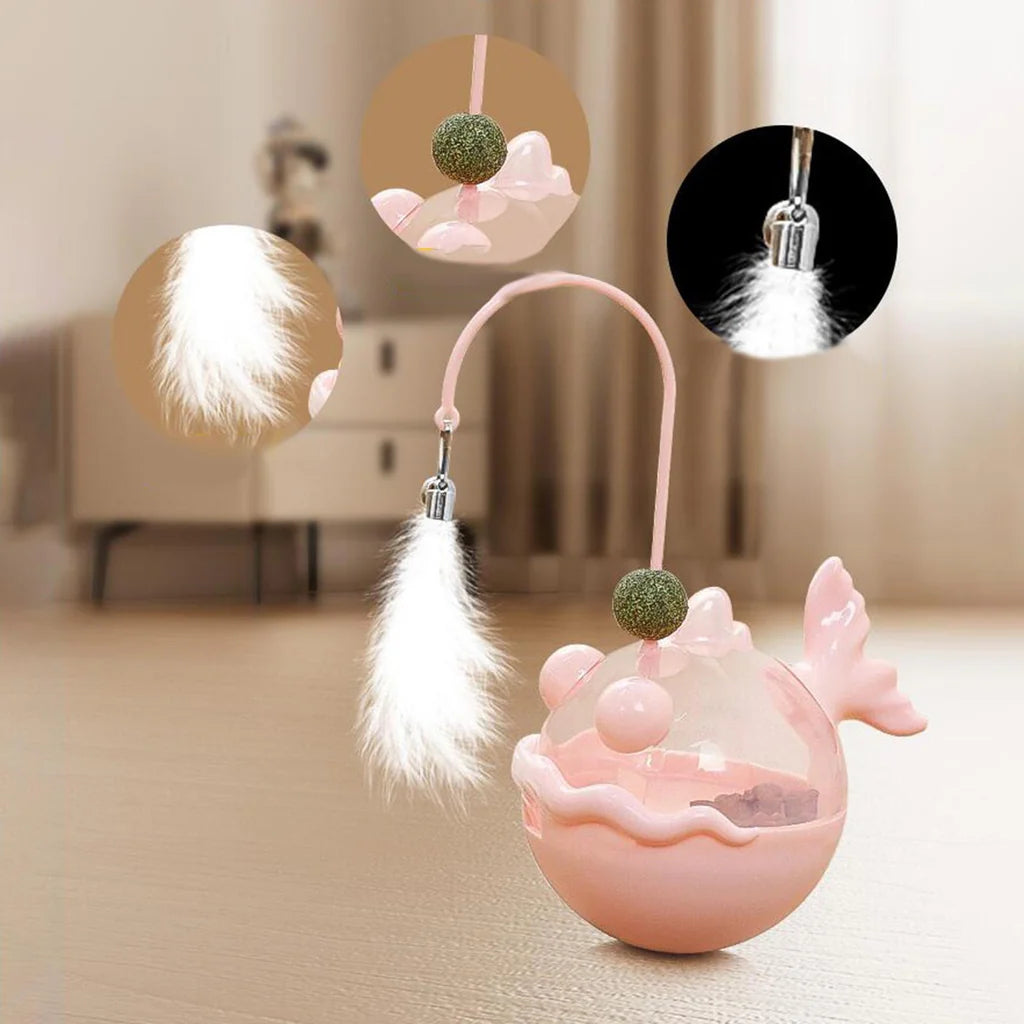 Spinning Cat Teaser Toy 360° – Hands-Free and Interactive Play