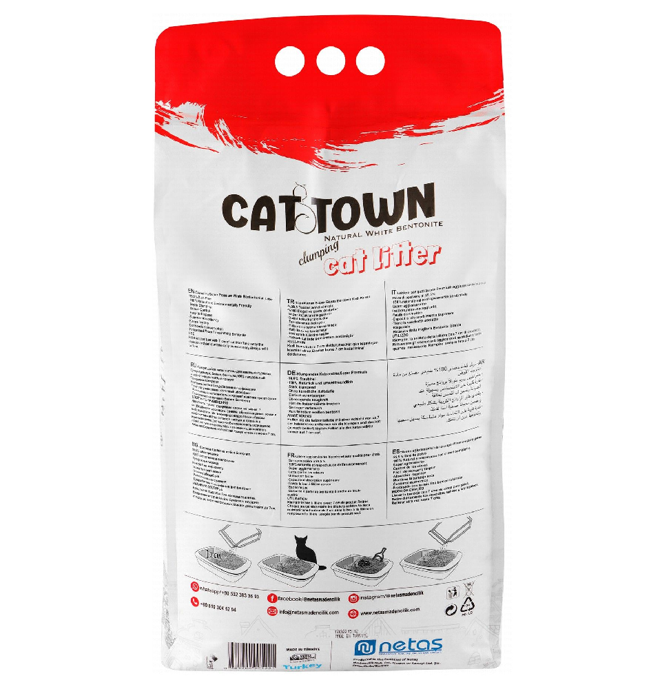 Cat Town White Bentonite Clumping Cat Litter Baby Powder Scent 10 L