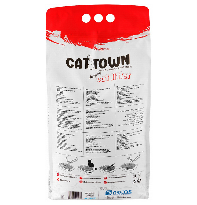 Cat Town White Bentonite Clumping Cat Litter Baby Powder Scent 20 L