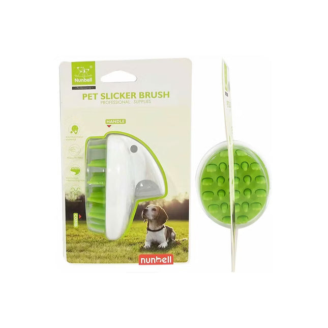 Pet Slicker Brush Dog And Cat Grooming Tool Green