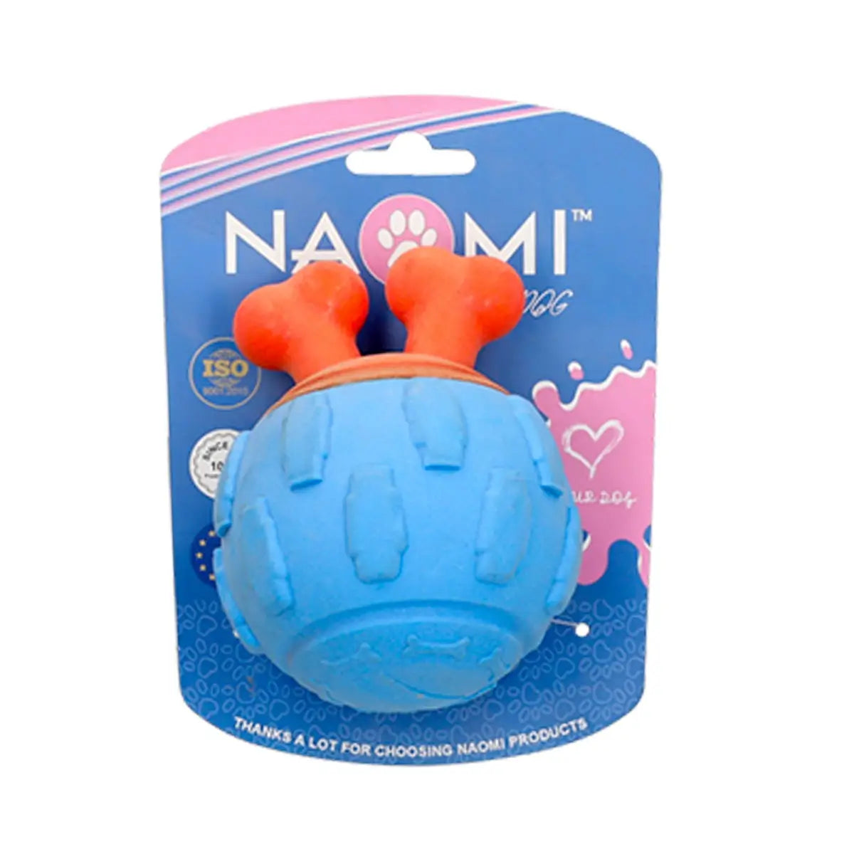 Naomi Blue and Orange Ball Dog Toy