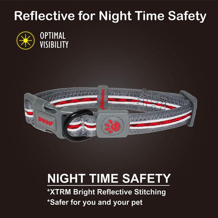 طوق كلب كبير من النايلون الأسود من دوكو مقاس 46 إلى 66 بوصة 2.5 سم