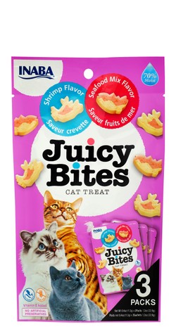 Inaba Juicy Bites Cat Treats Shrimp and Seafood Flavor 3 in 11.3 gr