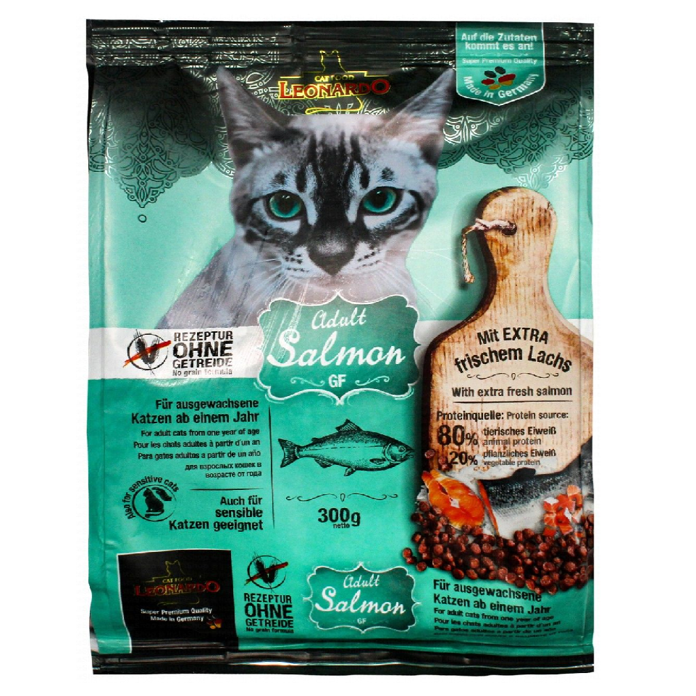 Leonardo Dry Food with Salmon for Sensitive and Adult Cats 300 gr