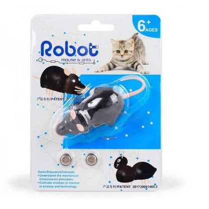 White mouse robot toy with ants and cats