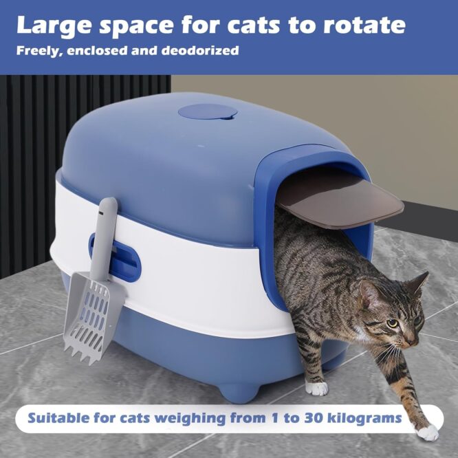 Naomi Submarine Oval Cat Litter Box with UV light and Scoop