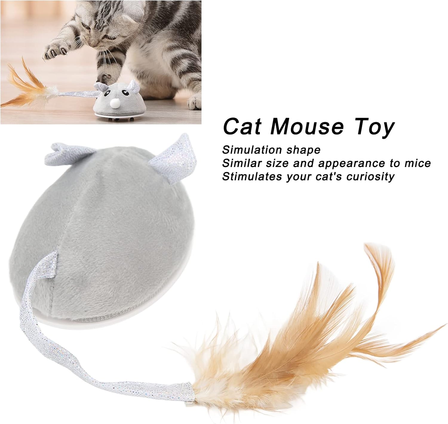 Cat Toy Automatic Moving Mouse with Furry Tail