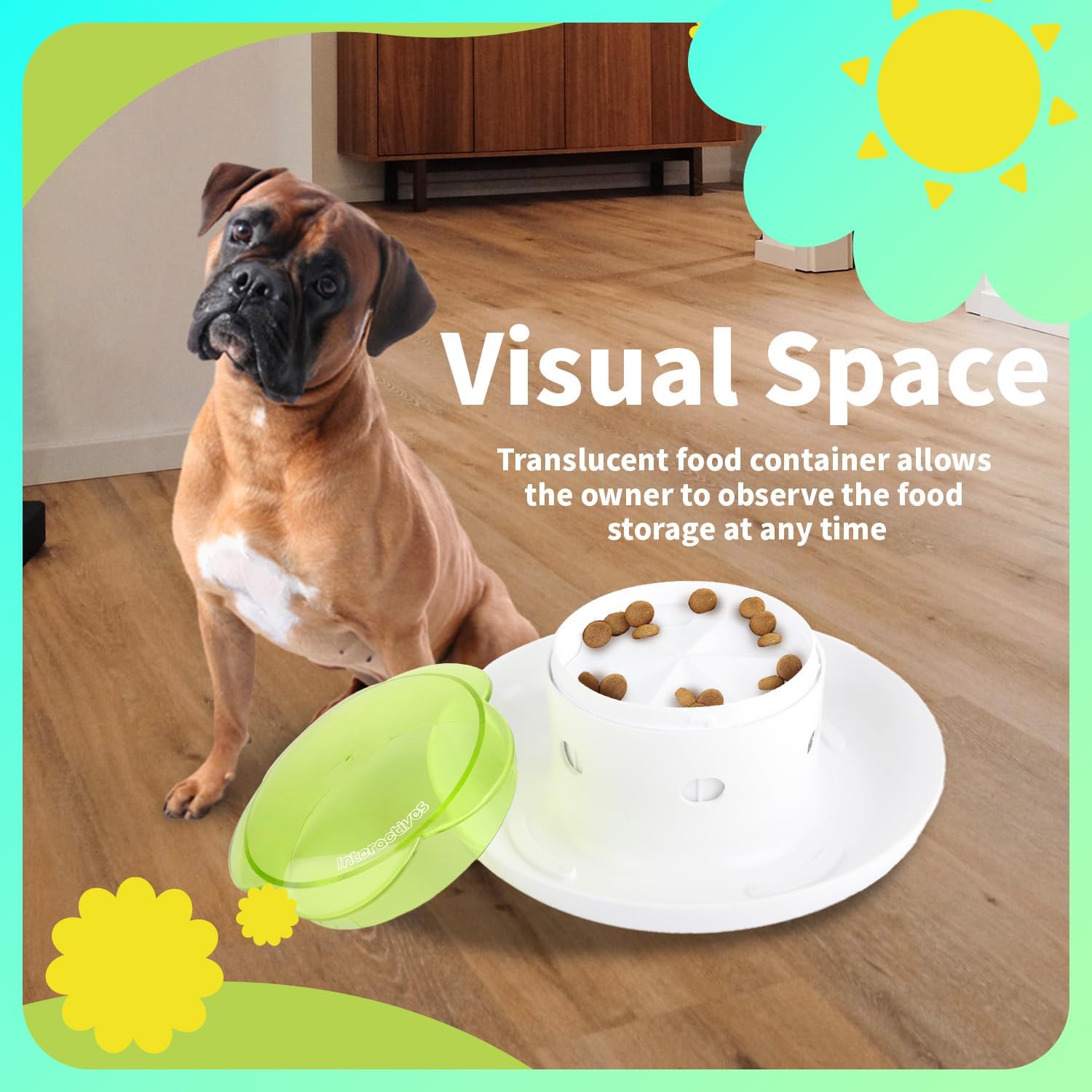 Dog Feeder Slow Feeder Adjustable Dispense Puzzle