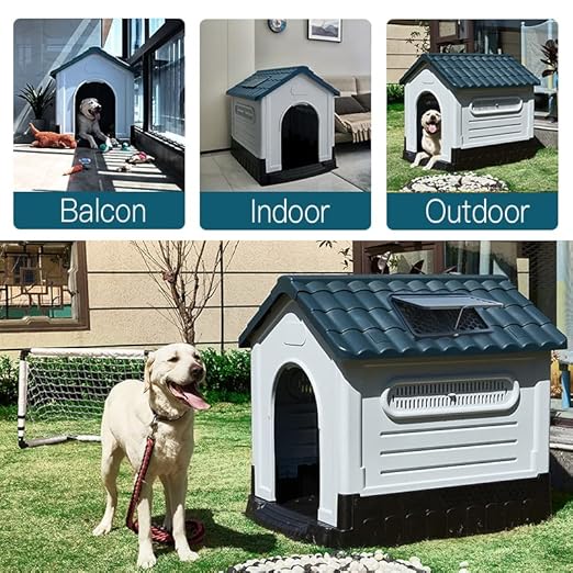 Naomi Plastic Dog House With Metal Door And Sky Window