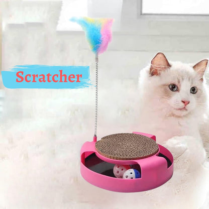 Scratch Pad with Cat Teaser Toy