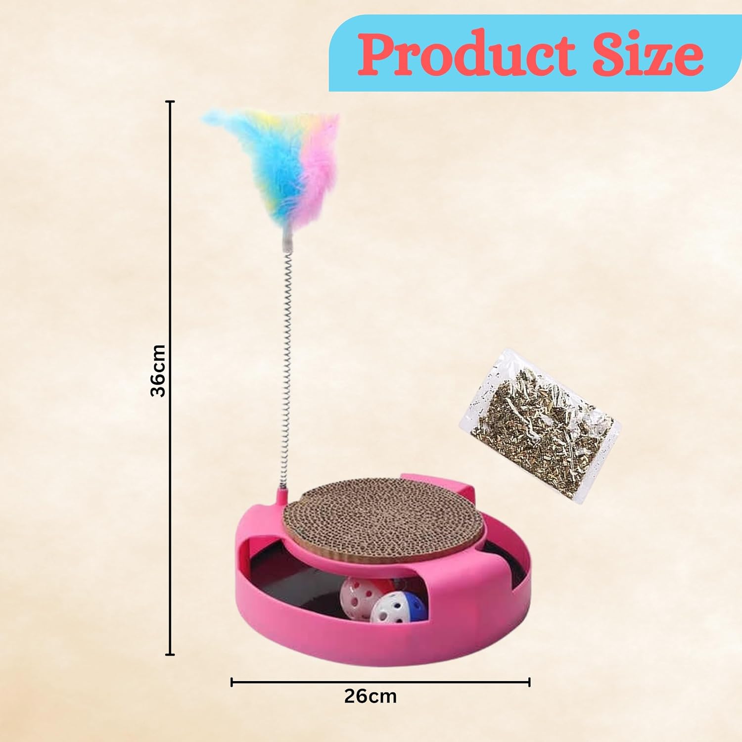 Scratch Pad with Cat Teaser Toy