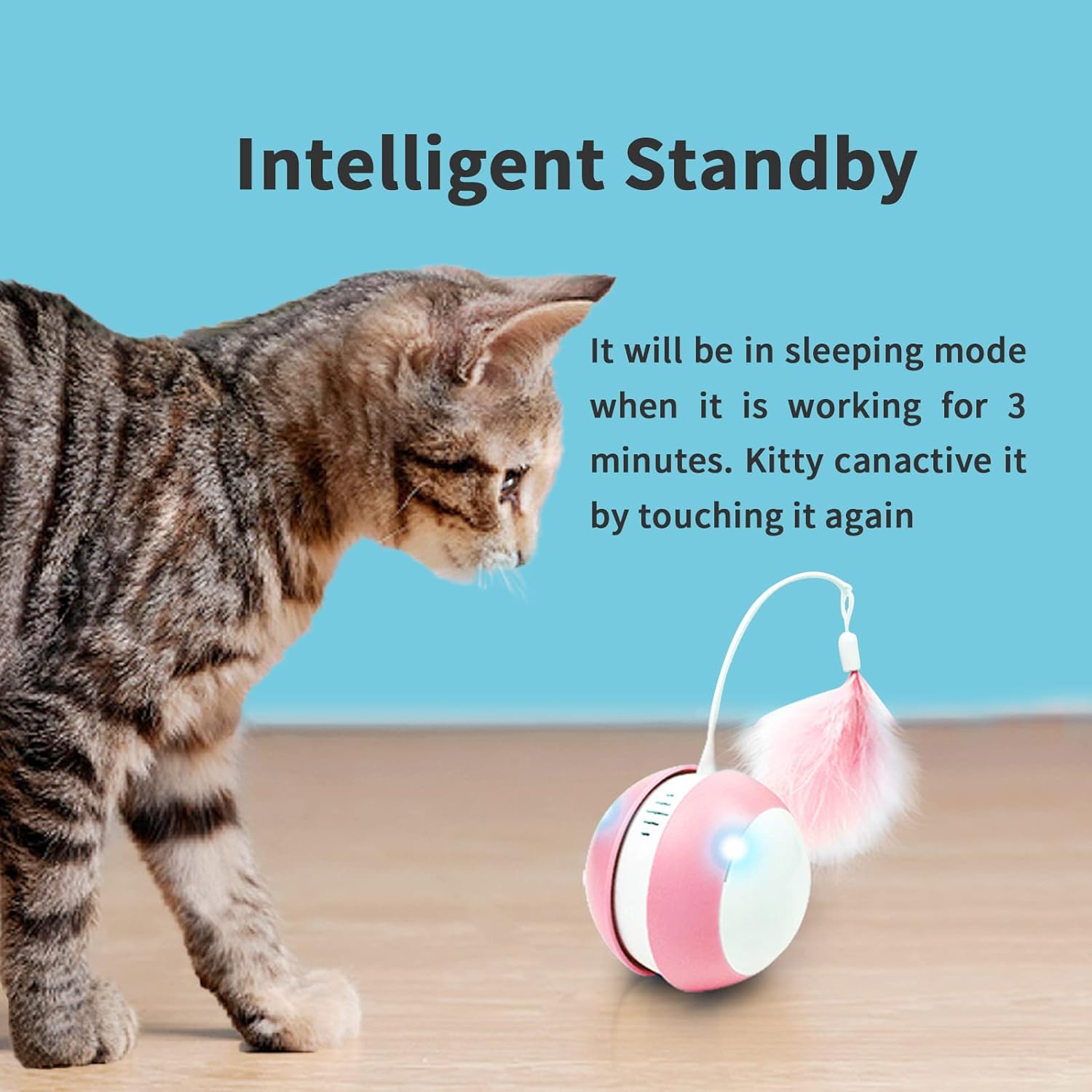 Crazy Moving Cat Ball Toys with Bird Sound and Led Light
