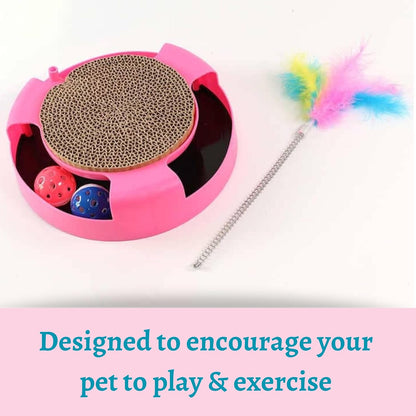 Scratch Pad with Cat Teaser Toy