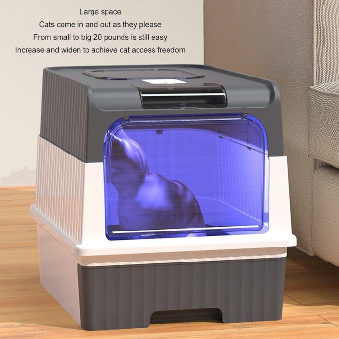 Naomi Double Door Cat Litter Box With UV Light and Scoop