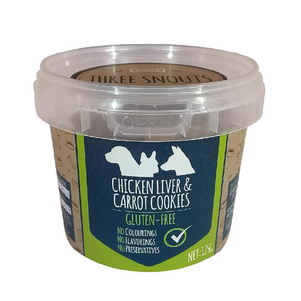 Three Snouts Chicken Liver and Carrot Cookies Dog Treats 125 gr