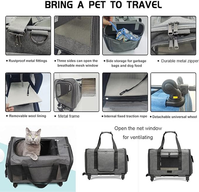 Rgomik Pet Bag With wheel