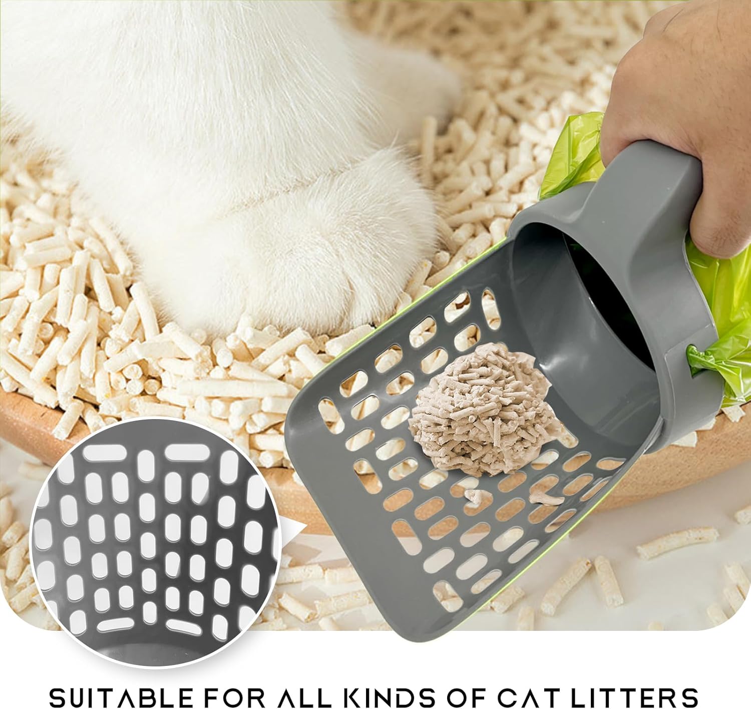 Cat Litter Scooper with Holder  2 in 1 Cat Litter Shovel