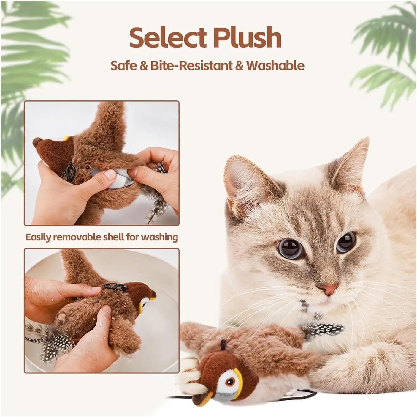 Cat Toy Moving Bird Interactive Toy for Cat and Bird