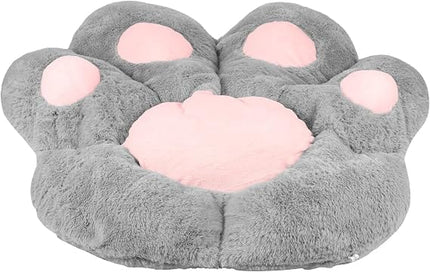 Plush Cat Paw Bed in Grey 70x60cm
