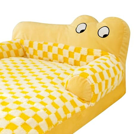 Cartoon Plush Pet Bed for Puppies And Cats Yellow 70x50cm