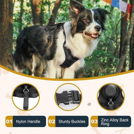 حزام كلب كبير من النايلون الرمادي من دوكو مقاس 2.5 بوصة من 65 إلى 99 سم