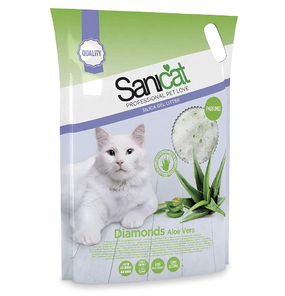 Sanicat Diamond Silica Gel Litter Aloe Vera Scent 5 L